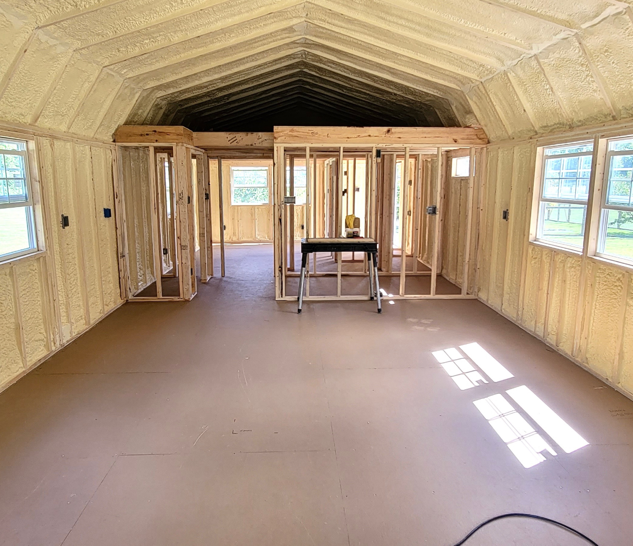 Custom Barn Build Interior
