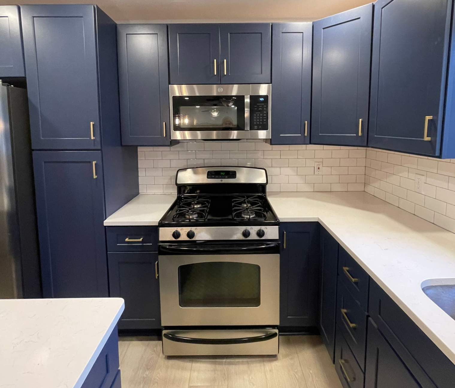 Blue Cabinet Kitchen Remodel